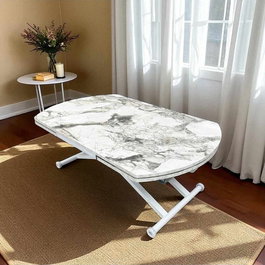 Hanah Home Mesa de Comedor Extensible Yan Yari Oval - Mármol Blanco